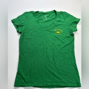 Masters Green Short Sleeve V-Neck Tee with Yellow Logo